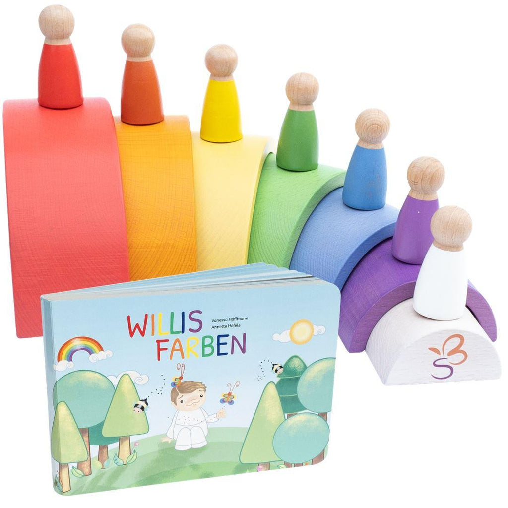 Willis Regenbogenwelt - Holzregenbogen mit Figuren und Buch